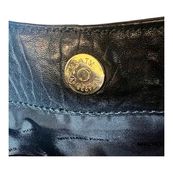 Michael Kors Vintage Black Leather With Gold Studs and Chain Crossbody EVC - Picture 7 of 15